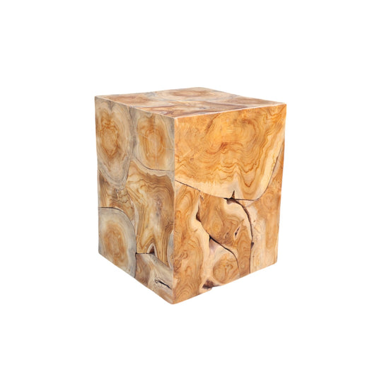 Accent Teak Slice Table Cube