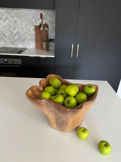 Teak Flower Bowl