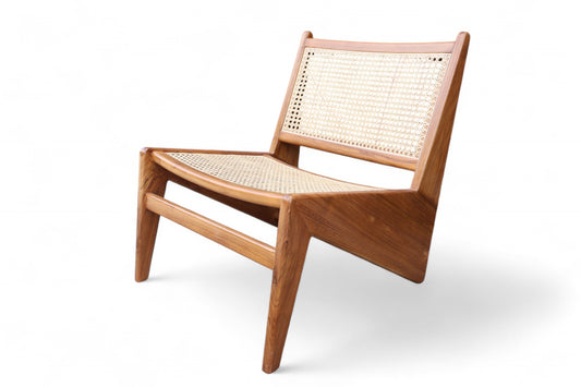 Kangaroo Teak Rattan Relaxing Lounge Chair