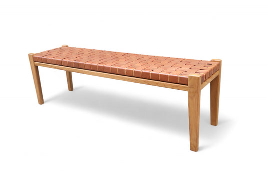 Casa Dining Bench Leather Tan