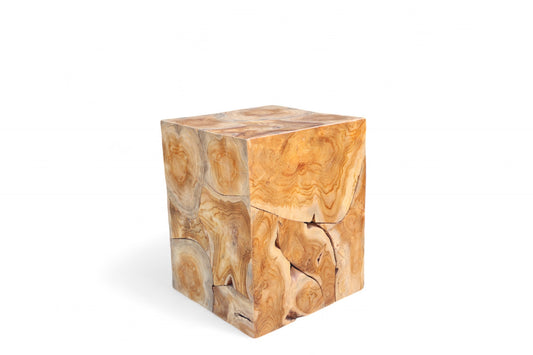 Accent Teak Slice Table Cube