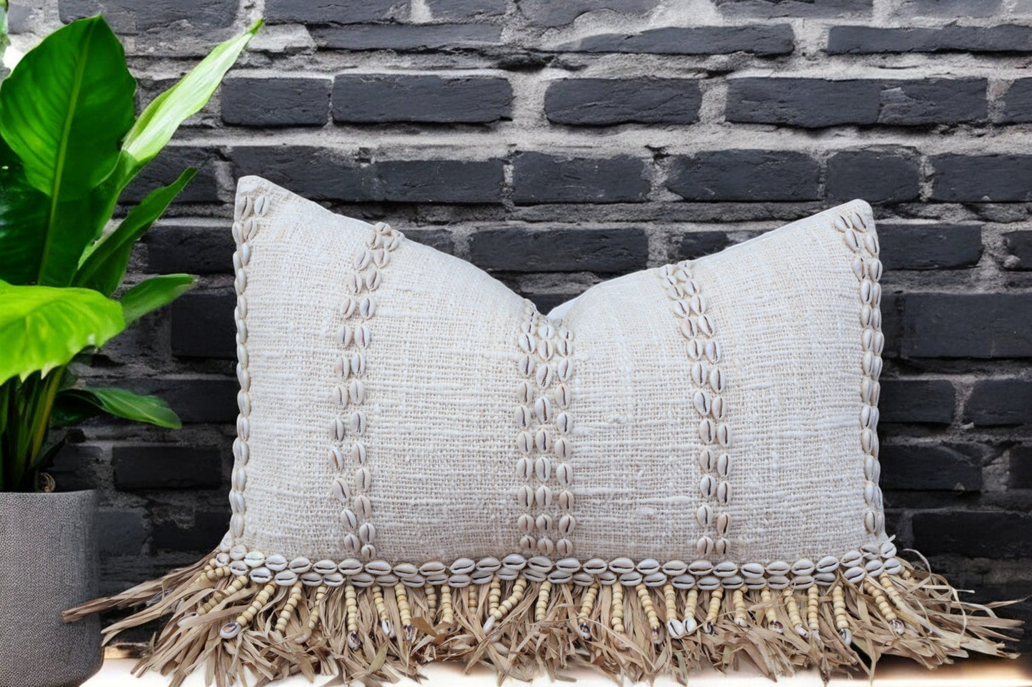 Kiara Shell Embellished Cushion 35x50cm