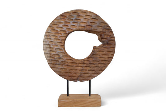 Chakra Vintage Teak Sculpture