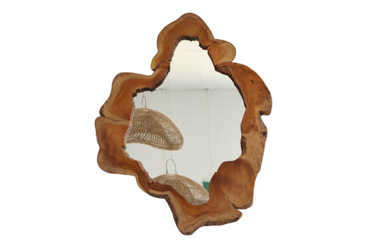 Teak Freeform Mirror