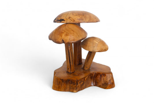 Solid Wood Sculpture Mushroom