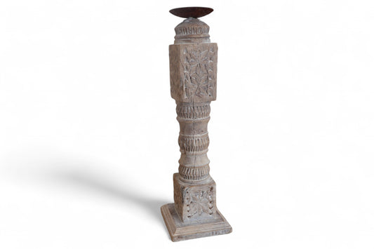 Teak Indian Charpai Leg Candle