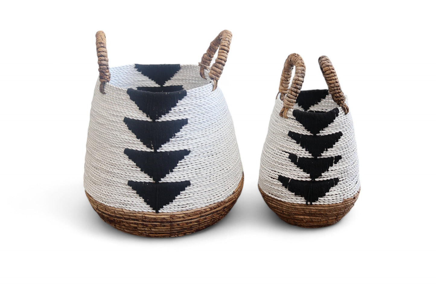 Black and White Seagrass Basket