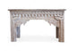 Devi Carved wood Console Table - white wash