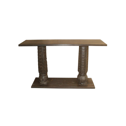 Indian Handcarved Teak Wood Console Table