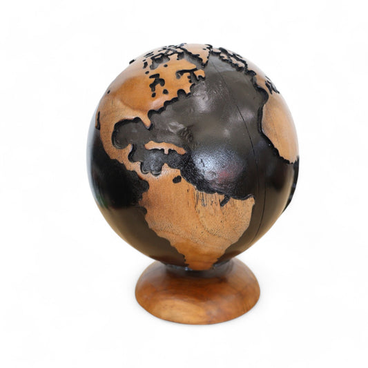 Study Carved Teak wood Globe