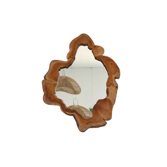 Teak Freeform Mirror