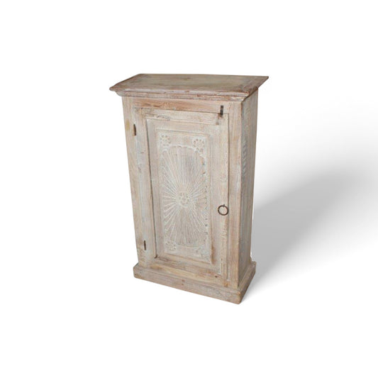 Vinatge Indian Teak Almirah Side Table 1